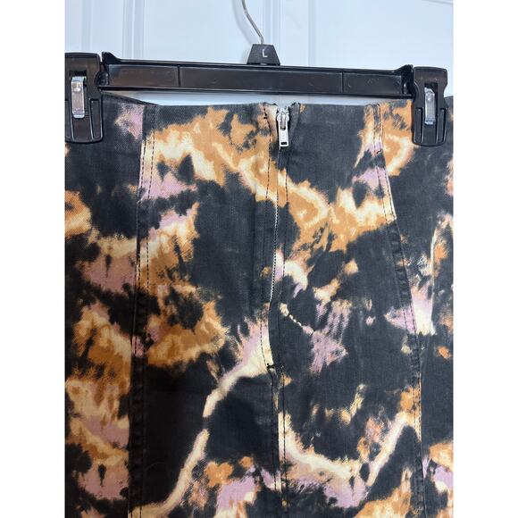 Free People Modern Femme Novelty Black Brown Mini Skirt Size 8 - Picture 3 of 7